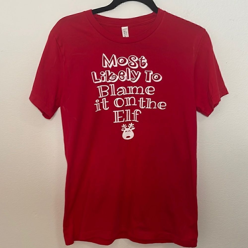Canvas Christmas T-shirt.  Size Medium.  Like New.